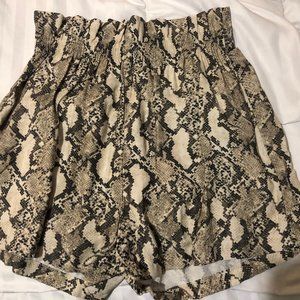 H&M High Waist Snake Skin Shorts